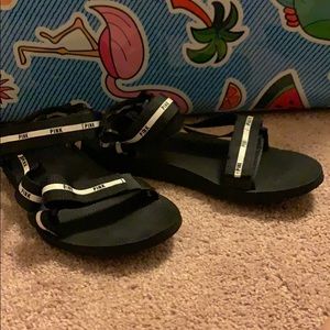 pink velcro sandals
